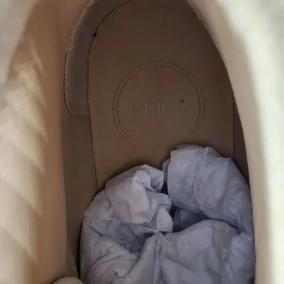 Chloé Lilli Ankle Booties Women's 7 Hot Sand Lace Up D-ring Hardware At Laces - Picture 14 of 15